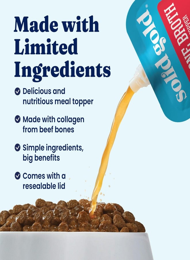 Solid Gold Beef Bone Broth for Dogs - Limited Ingredient Bone Broth Dog Food Toppers for Picky Eaters with Collagen & Superfoods - Dog Gravy Topper for Dry Food - Gut Health & Hydration - 12 Pack - Image 2